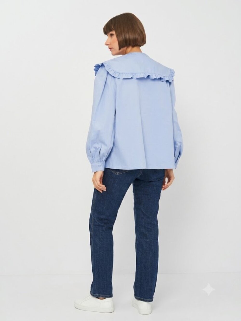 Zara Poplin Blouse With Peter Pan Collar - XS - Picture 6 of 7
